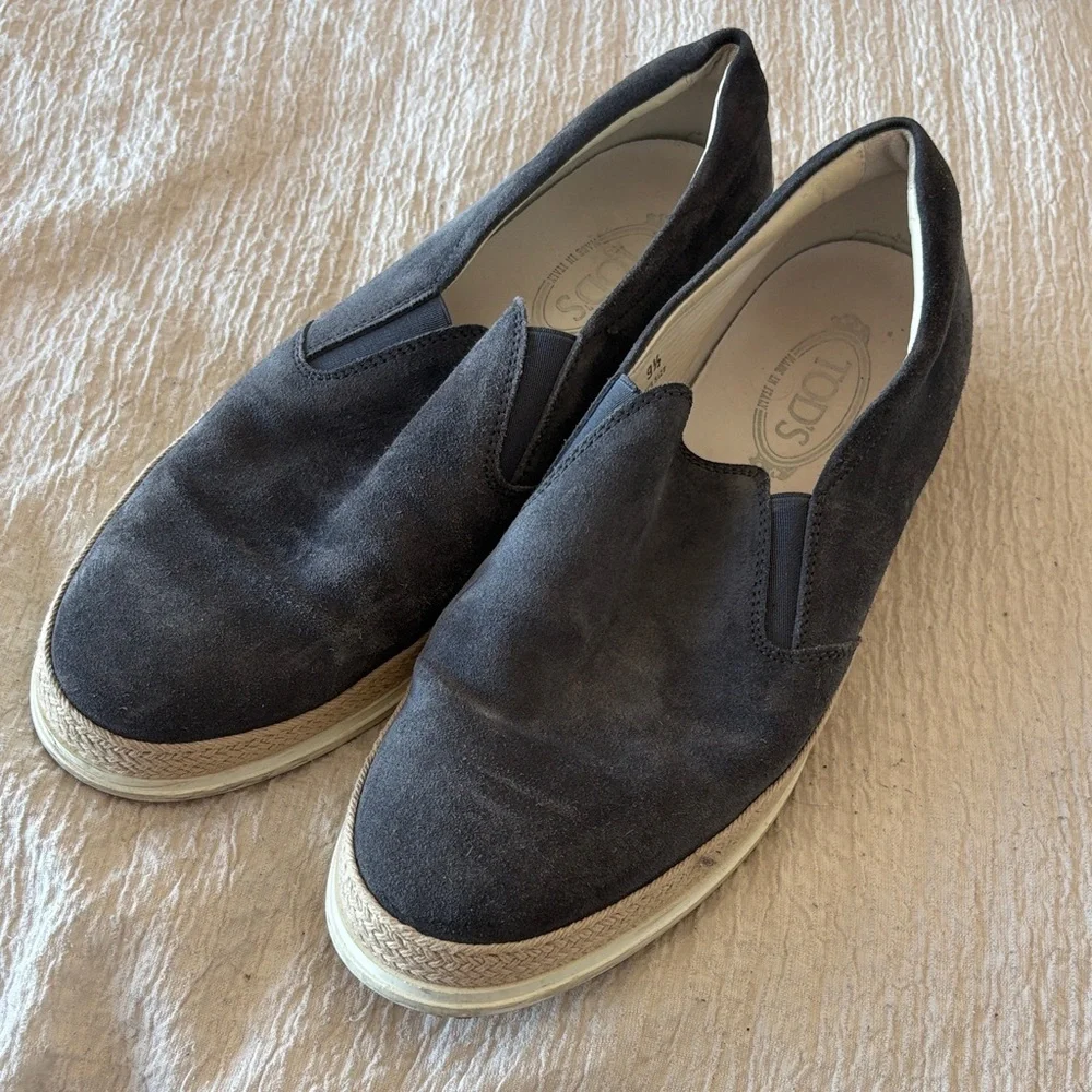 Tod's suede rope-trimmed espadrilles